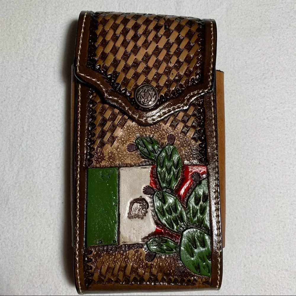 WESTERN LEATHER CELL PHONE CASE, FUNDA VAQUERA DE‎ CUERO COWBOY RODEO PHONE CASE